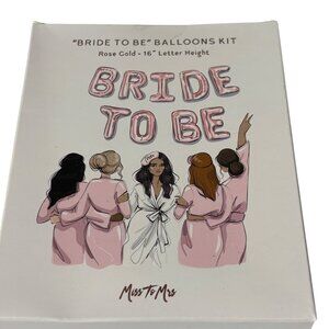 Bride To Be Balloons Kit Rose Gold 16" Letters Miss To Mrs Bridal Shower Party S